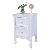 ZNTS Country Style Two-Tier Night Table Large Size White 32687265
