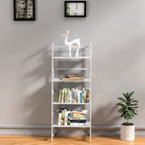 ZNTS WTZ Book Shelf, White Bookshelf, Ladder Bookcase, 4 Tier Tall Book case for Bedroom, Living Room, 22380449