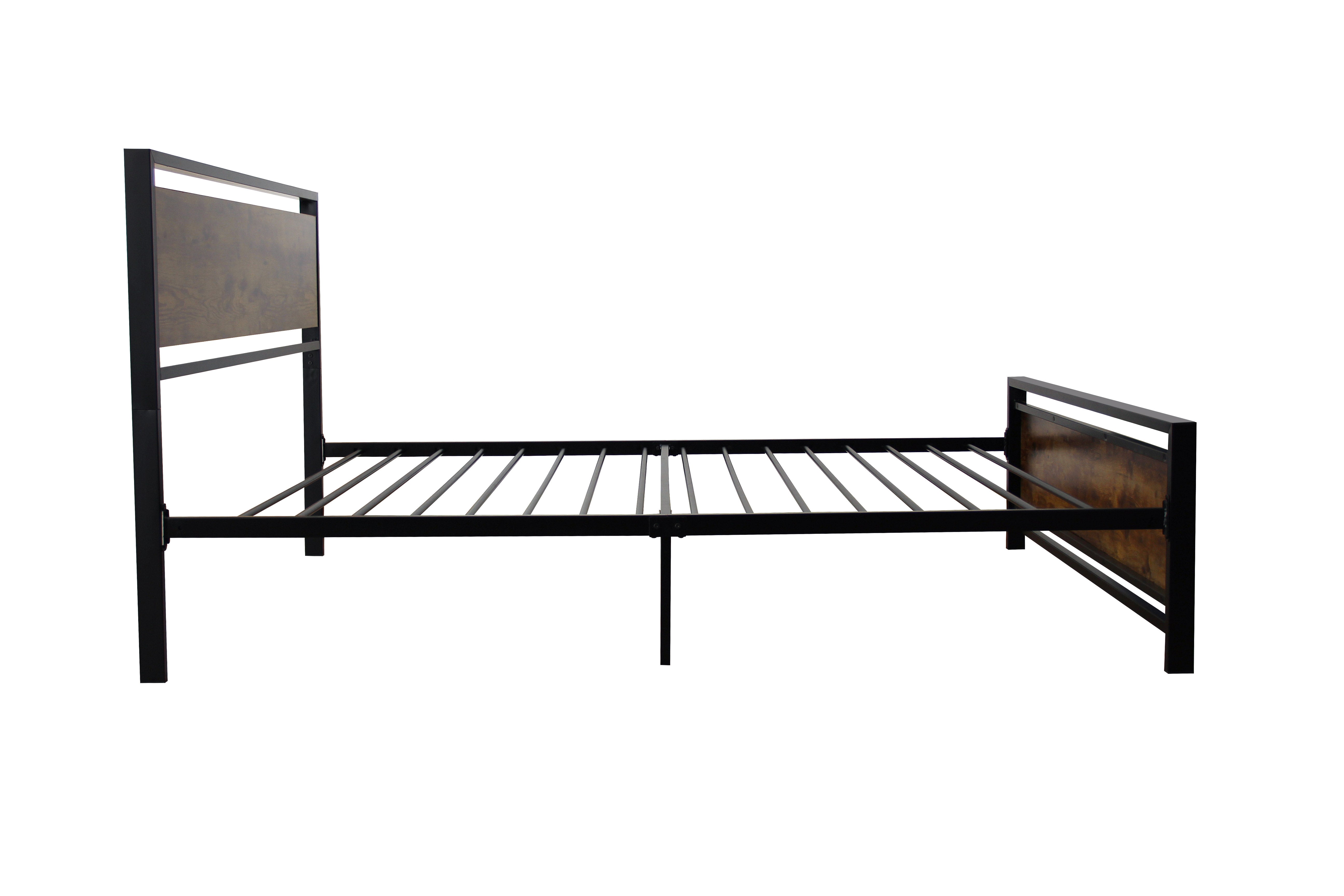 ZNTS Twin Size metal bed Sturdy System Metal Bed Frame ,Modern style and comfort to any bedroom ,black W114141108