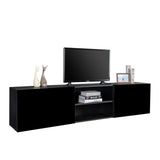 ZNTS FCH Modern Minimalist Floating TV Stand for 65-inch TVs, High Glossy Wall-Mounted Entertainment 06436605