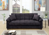 ZNTS Contemporary Living Room Adjustable Sofa Ebony Microfiber Couch Plush Storage Couch 1pc Futon Sofa w HS00F7888-ID-AHD