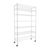 ZNTS 7 Tier Wire Shelving Unit, 2450 LBS NSF Height Adjustable Metal Garage Storage Shelves with Wheels, W155065922