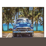 ZNTS Oppidan Home "Classic Car at the Beach" Acrylic Wall Art B03050826