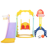 ZNTS 5 in 1 Slide and Swing Playing Set, Toddler Extra-Long Slide with 2 Basketball Hoops, Football, W2181139401