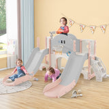 ZNTS Kids Slide Playset Structure 7 in 1, Freestanding Spaceship Set with Slide, Arch Tunnel, Ring Toss PP322884AAH