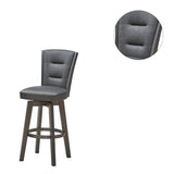 ZNTS 29" Seat Height Glitter Grey Faux Leather Bar Chairs, Set of 2 SR011842