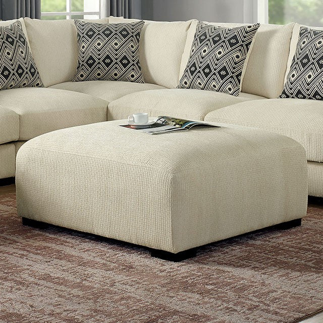 ZNTS Living Room Lounge Beige Chenille Fabric Comfort Cozy Plush Seat foam Wooden Legs 1pc B01179793