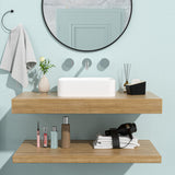 ZNTS 19"x15" White Ceramic Rectangular Vessel Bathroom Sink W124366953