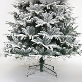ZNTS Snow Flocked Christmas Tree 7ft Artificial Hinged Pine Tree with White Realistic Tips Unlit W49819948
