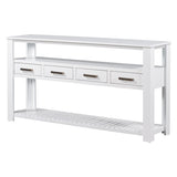 ZNTS U_STYLE 62.2'' Modern Console Table Sofa Table for Living Room with 4 Drawers and 2 Shelves WF298909AAK