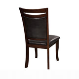 ZNTS Stylish Dark Cherry Finish Side Chairs 2pc Set Wood Frame Upholstered Back n Seat Dining Room B01156369
