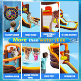 ZNTS Inflatable Big Bounce House Playground Backyard Slide Water Park Bouncer with Cruise ship design W167789960