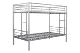 ZNTS Metal Twin over Twin Bunk Bed/ Heavy-duty Sturdy Metal/ Noise Reduced Design/ Safety Guardrail/ 2 W42753012