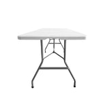 ZNTS Techni Home 6 FT Granite White Folding Table with Easy-Carry Handle B031P165081