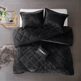 ZNTS King/Cal King Velvet Comforter Set with Throw Pillow B03595952