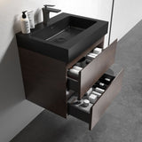 ZNTS BB02-24-109, Integrated engineered quartz basin WITHOUT drain and faucet, matt black color W1865107120
