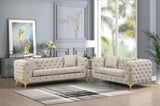 ZNTS Contempo Modern Style Buckle Fabric Sofa Made with Wood in Gray B009139139