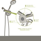 ZNTS Multi Function Dual Shower Head - Shower System with 4.7" Rain Showerhead, 7-Function Hand Shower, W124362271
