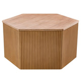 ZNTS Fluted Hexagon Coffee Table B035129481