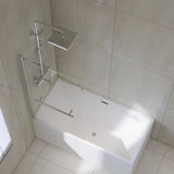 ZNTS Goodyo 31"X55" Bathtub Screen Framless Shower Door Tempered Glass Shower Panel W122343125