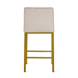 ZNTS Cheap Modern Design High Counter Stool metal legs Kitchen Restaurant taupe velvet Bar Chair W21053812