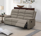 ZNTS Modern Light Brown Color Burlap Fabric Recliner Motion Sofa 1pc Plush Couch Manual Motion Sofa B011133848