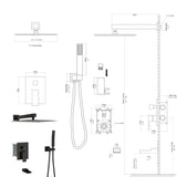 ZNTS Shower System with Waterfall Tub Spout,10 Inch Wall Mounted Square Shower System with Rough-in W124381894