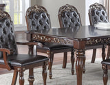 ZNTS Formal 1pc Dining Table w 2x Leaves Only Brown Finish Antique Design Rubberwood Large Family Dining B011138667