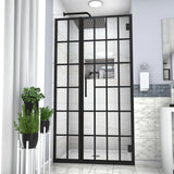 ZNTS Shower Door 34" W x 72" H Single Panel Frameless Fixed Shower Door, Open Entry Design in Matte Black W124366447
