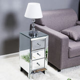 ZNTS Modern and Contemporary Mirrored 3-Drawers Nightstand Bedside Table 34787396