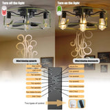 ZNTS Flush Mount Ceiling Fans with Lights and Remote Control green Caged Low Profile Ceiling Fan Modern W1340137045