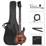ZNTS Flame Shaped H-H Pickup Electric Guitar Kit with 20W Electric Guitar 88013808