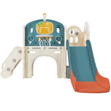 ZNTS Kids Slide Playset Structure, Freestanding Castle Climbing Crawling Playhouse with Slide, Arch PP300683AAC