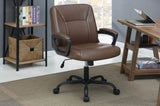 ZNTS Relax Cushioned Office Chair 1pc Brown Color Upholstered Seat back Adjustable Chair Comfort HS00F1681-ID-AHD