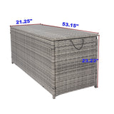 ZNTS Outdoor Storage Box, 113 Gallon Wicker Patio Deck Boxes with Lid, Outdoor Cushion Storage Container W32965343