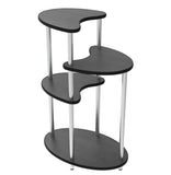 ZNTS Simple four-layer flower stand, black wooden board and steel frame, suitable for balcony, living W1041200003
