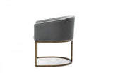 ZNTS Modrest Elisa Modern Grey Velvet & Brass Dining Chair B04961448