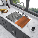 ZNTS 30 Drop Kitchen Sink - 30 inch Kitchen Sink Drop-in Topmount Single Bowl 16 Gauge Stainless Steel W124353892