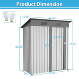 ZNTS 5 ft. W x 3 ft. D Garden Tool Storage Shed Outdoor Metal Shed 05385413
