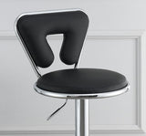 ZNTS Adjustable Bar stool Gas lift Chair Black Faux Leather Chrome Base metal frame Modern Stylish Set of B01149819