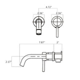 ZNTS Single Lever Handle Wall Mounted Bathroom Faucet TH8007WH