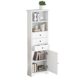 ZNTS White Tall Storage Cabinet with 3 Drawers and Adjustable Shelves for Bathroom, Kitchen and Living WF298151AAK