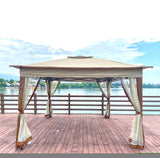 ZNTS Outdoor 11x 11Ft Pop Up Gazebo Canopy With Removable Zipper Netting,2-Tier Soft Top Event 49681100