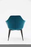 ZNTS Modrest Wilson Modern Teal Velvet & Black Dining Chair B04961376