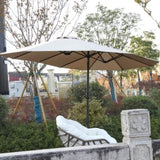 ZNTS 14.8 Ft Double Sided Outdoor Umbrella Rectangular Large with Crank W640140329
