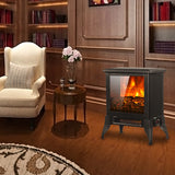 ZNTS SF512-14A 14 inch 1400w Freestanding Fireplace Fake Wood / Single Color / Heating Wire / One Rocker 02706015