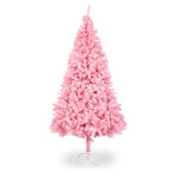 ZNTS 6ft 1600 Branch PVC Branch Iron Bracket Christmas Tree Pink 14225560