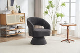 ZNTS Swivel Accent Chair Armchair, Round Barrel Chair in Fabric for Living Room Bedroom,Grey Teddy W1361127301