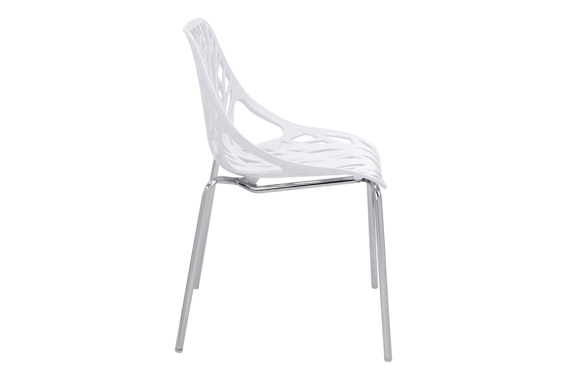 ZNTS White Plastic Chair With Metal Legs, 4 pc / Set B060103882