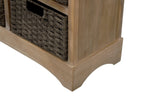 ZNTS TREXM Rustic Storage Cabinet with Two Drawers and Four Classic Rattan Basket for Dining/Living WF193442AAN
